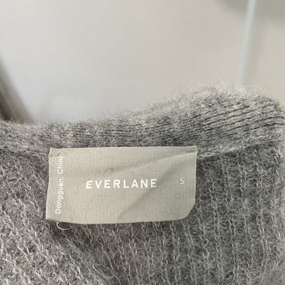 Everlane Alpaca Wool Blend Cardigan Sweater Pockets Heathered Gray size Small - Picture 5 of 5